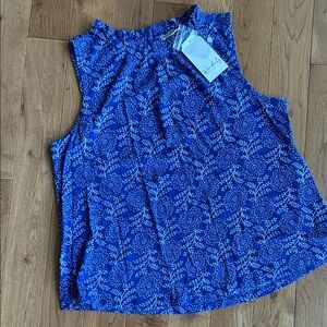 Wonderly Blue Floral Sleeveless Top